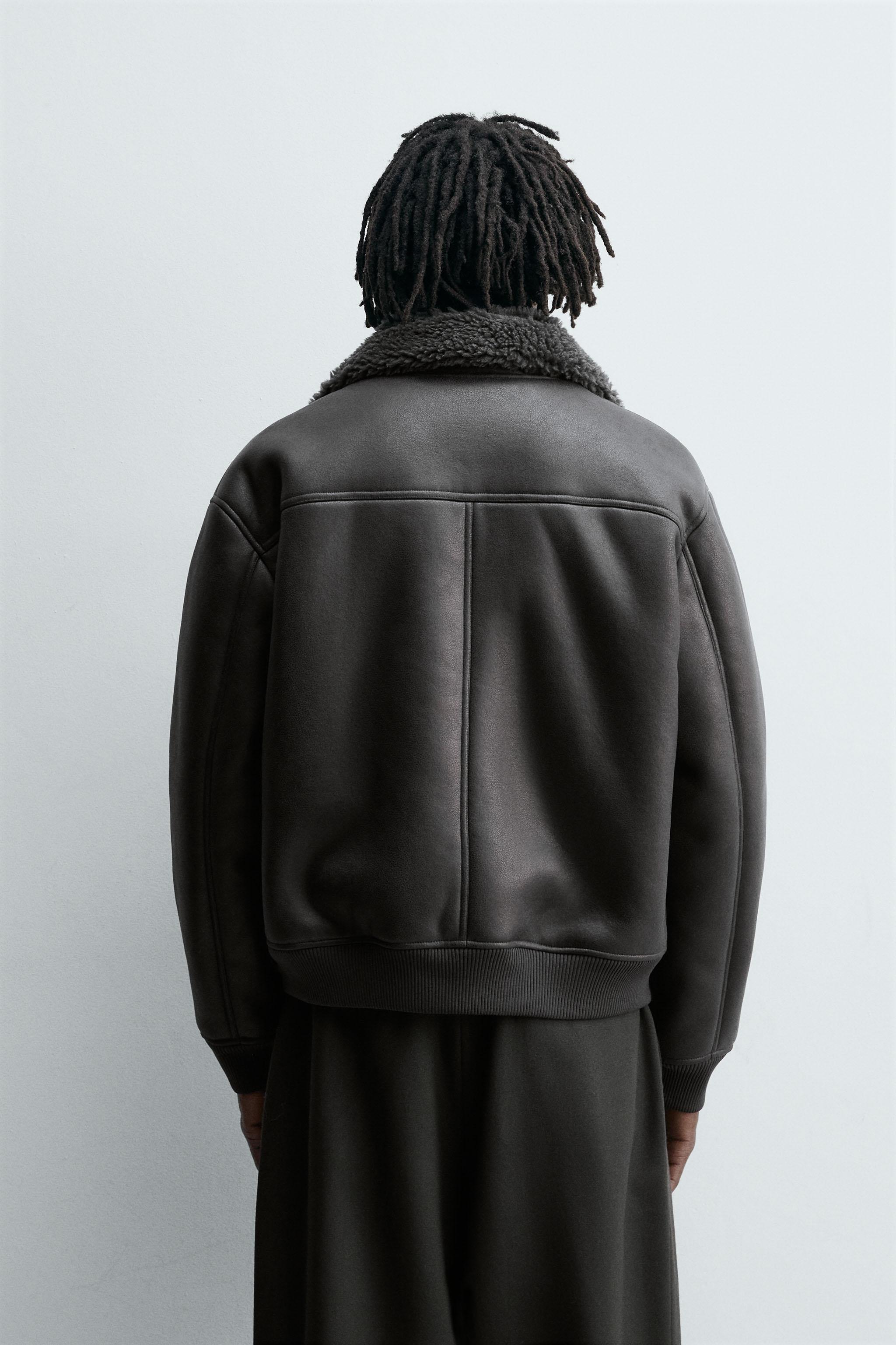 DOUBLE FACED FAUX LEATHER JACKET